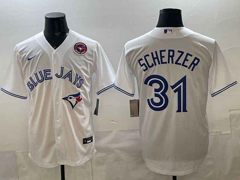Men 2025 Toronto Blue Jays #31 Scherzer White Game Nike MLB Jersey style 05->toronto blue jays->MLB Jersey